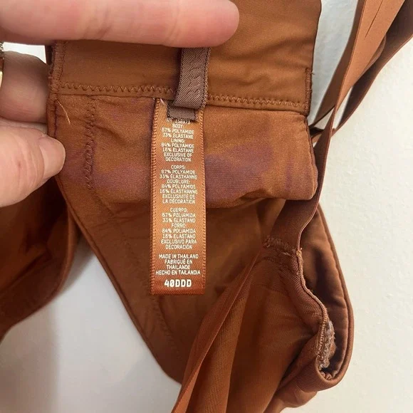 Skims Woman's Unlined Nylon Spandex Underwire Bra Rust Size 40DDD - Picture 3 of 5